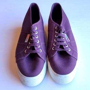 Superga Maroon Platform Sneaker 8